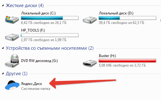 папка на Яндекс диске